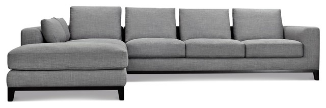 Kellan Sectional Sofa Left Chaise Gray Tweed