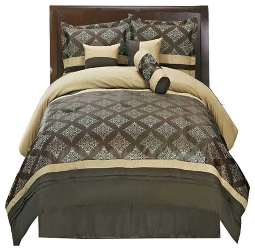 Thomasville 100 Microfiber 7Piece Comforter Set, Queen Contemporary