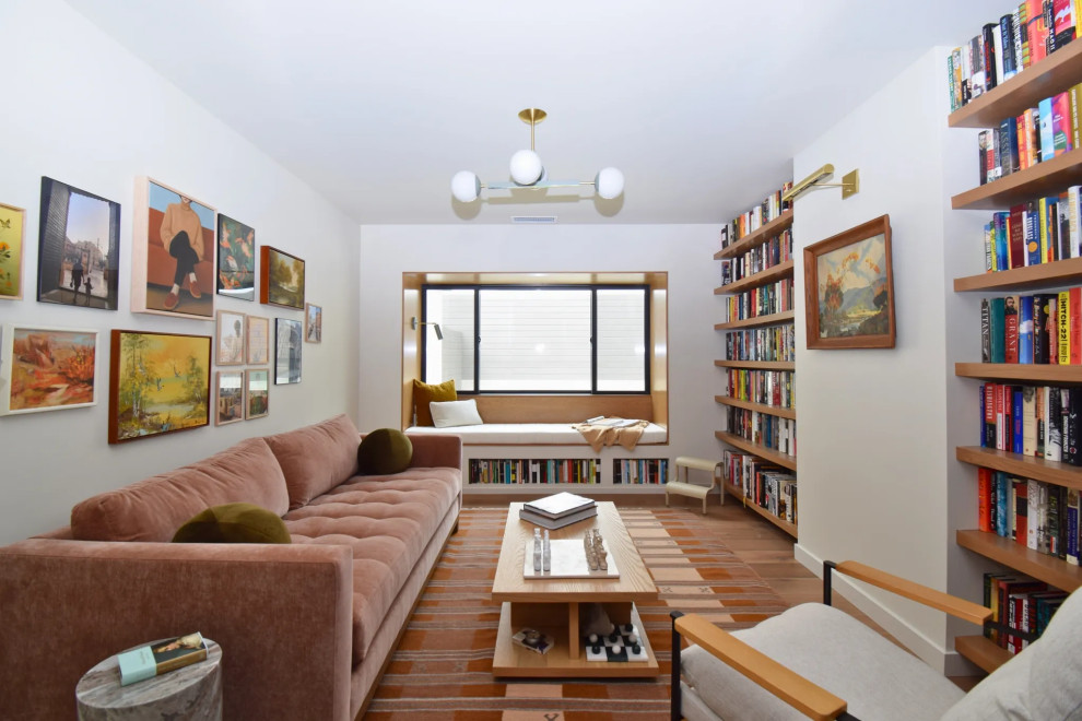 Example of a 1960s family room design in San Diego