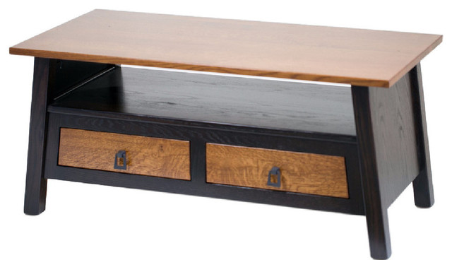 Santa Fe Coffee Table Traditional Tables By Amish Santa Fe Coffee Table Onyx Red Oak And Rustic Quarter Sawn White
