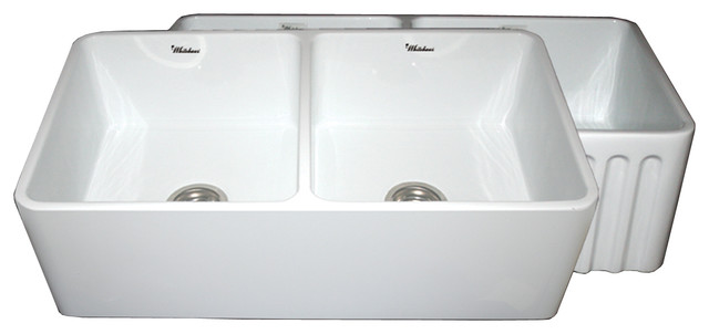 Reversible Series Fireclay Sink, White, 33"x10"