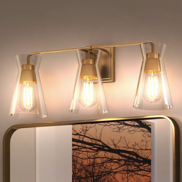 Luxury Modern Bath Light, Olde Brass, UEX2565 Transitional Bathroom