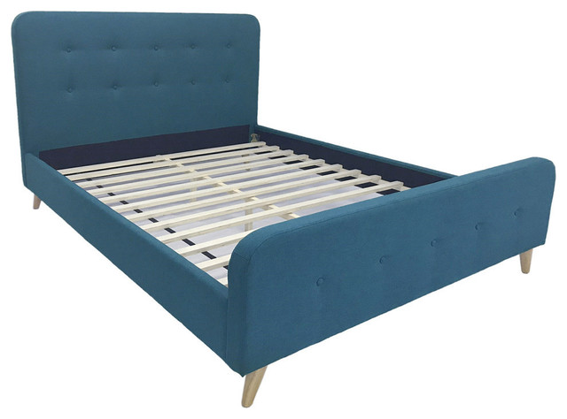 Gdf Studio Baron Mid Century Velvet Queen Platform Bed Frame Midcentury Panel Beds By Gdfstudio - Blue Velvet Bed Frame Queen Gdf Studio Baron Mid Century Velvet Queen Platform Bed Frame Midcentury Panel Beds By Gdfstudio - Blue Velvet Bed Frame Queen
