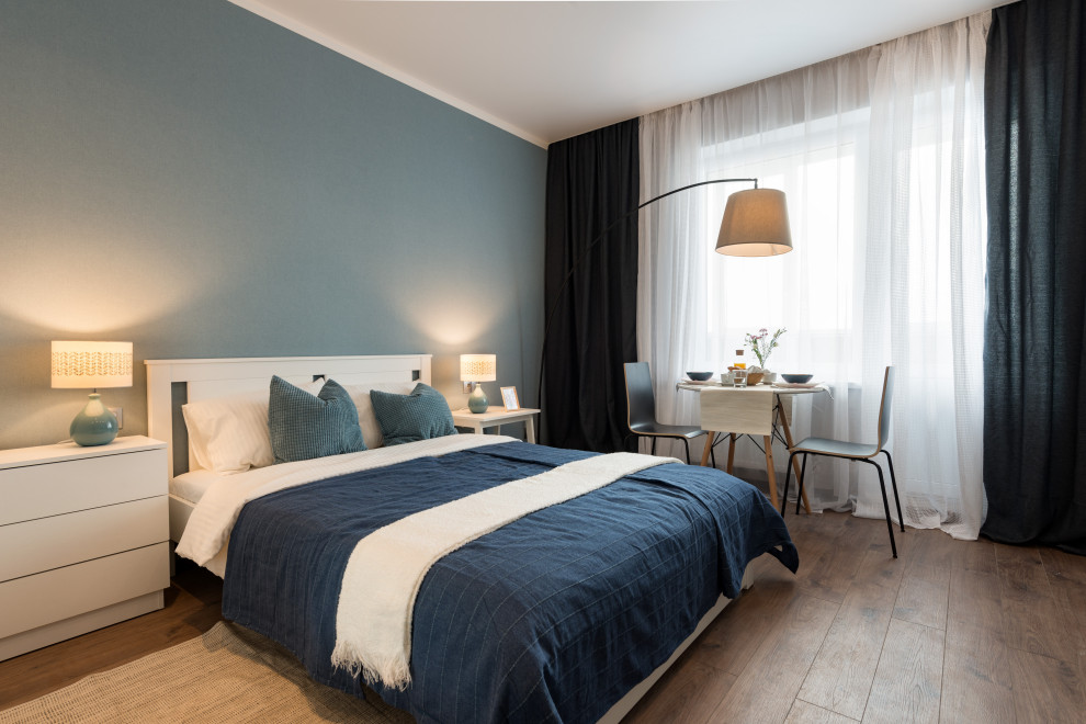 Маленькая квартирка 28 кв.м. В голубых тонах.