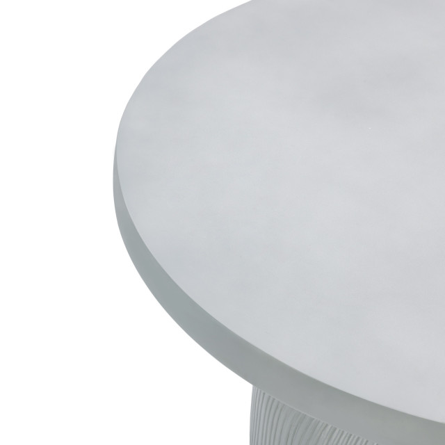 Outdoor MGO Round with U-Shape Side Table, Light Grey
