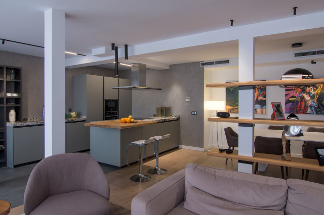 Proyecto Cocina abierta al sal&oacute;n en calle Castell&oacute; de Madr&iacute;d minimalistisch-kueche