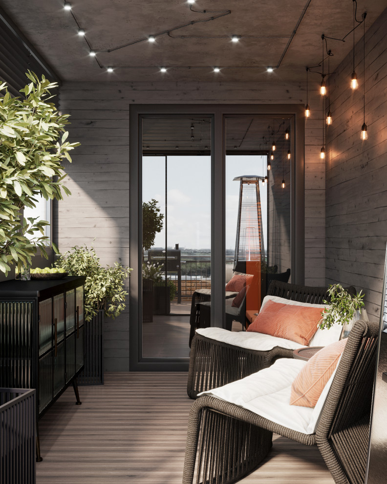 Монохромная квартира с террасой.