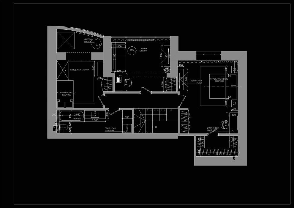 Двухуровневая квартира 140 м2