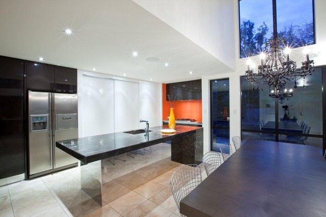 Orange Black And White Kitchen Modern Kitchen Auckland By