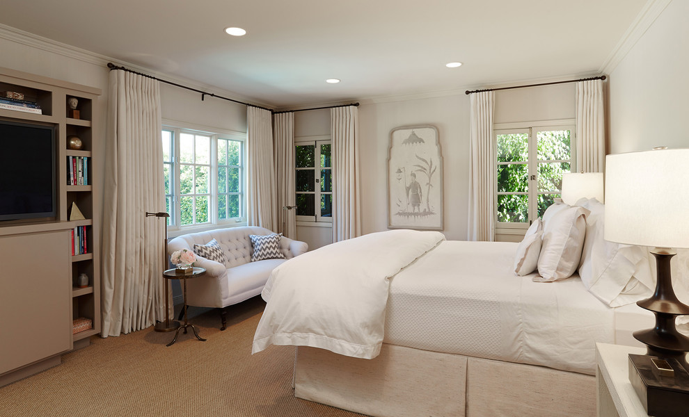 Transitional bedroom in Los Angeles.