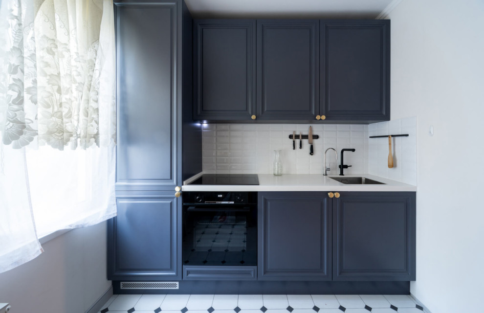 Кухонный гарнитур Италия в синем цвете