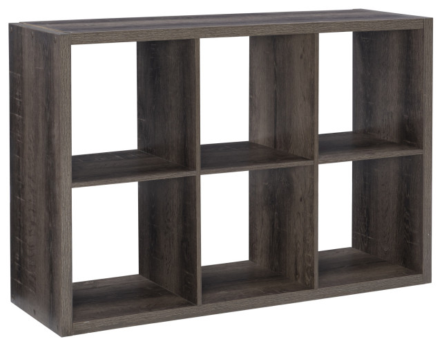 Galli 6 Cubby Storage Gray Transitional Display And Wall