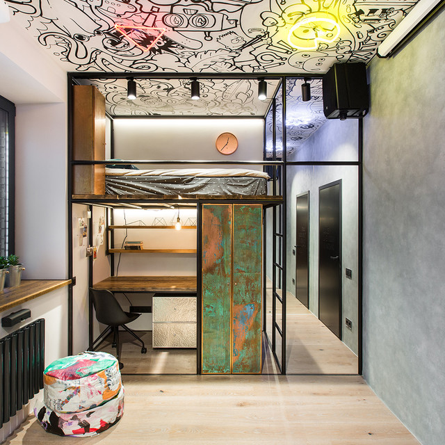 Детская с граффити eclectic-bedroom
