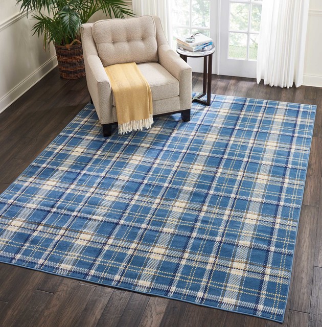 Nourison Grafix Blue Area Rug Farmhouse Area Rugs by ShoppyPal