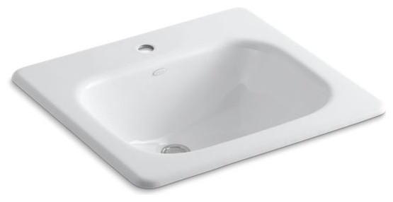 Kohler Tahoe Drop In Bathroom Sink With Single Faucet Hole White