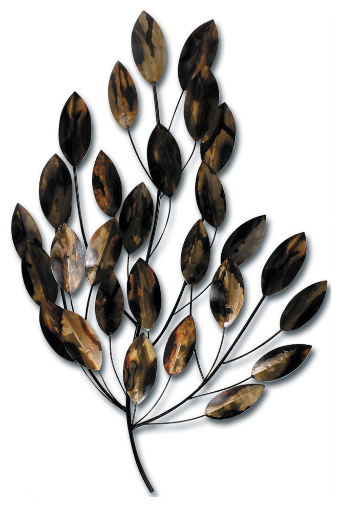 Bronze Metal Leaves Wall Art Contemporary Wall Sculptures by