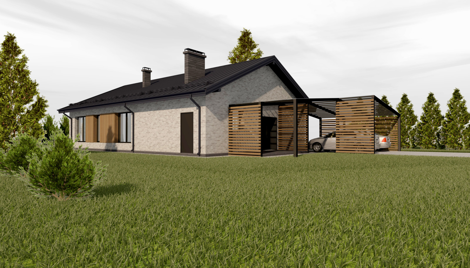 Одноэтажный дом 130м2