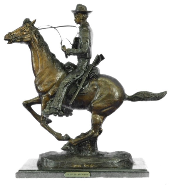 Extra Large Trooper of The Plains by Frederic Remington Cowboy on Horse