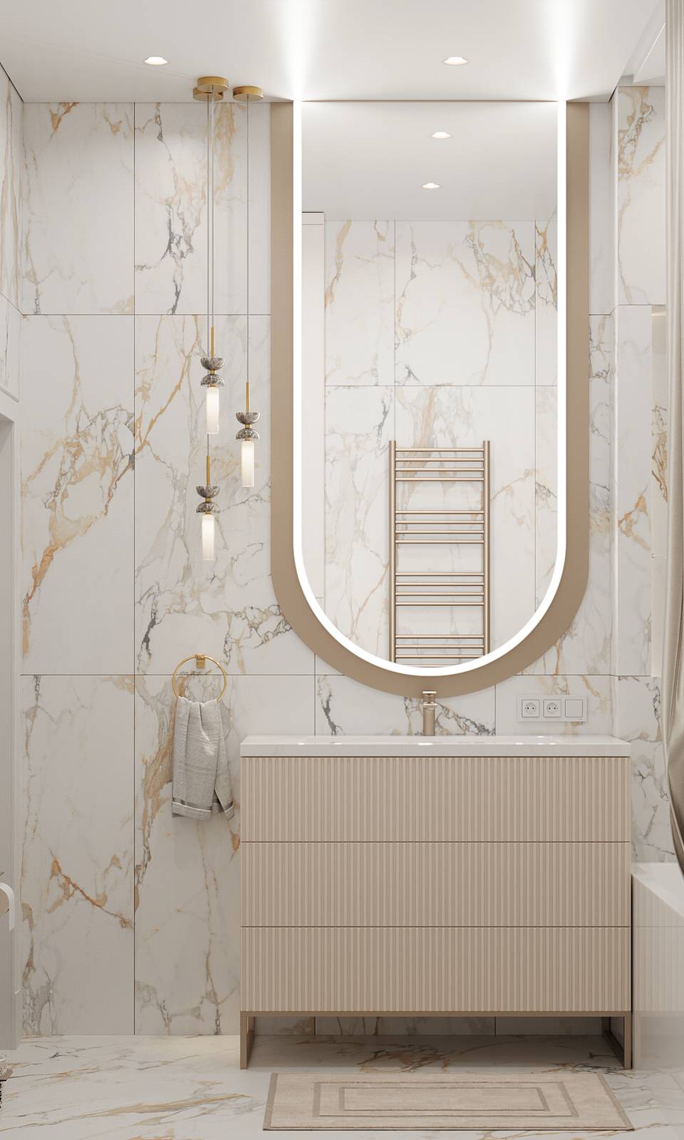 Ванная комната в поселке "Лесной остров"