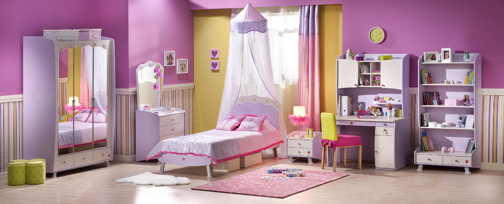 Photo of a contemporary kids' room for girls in Miami.