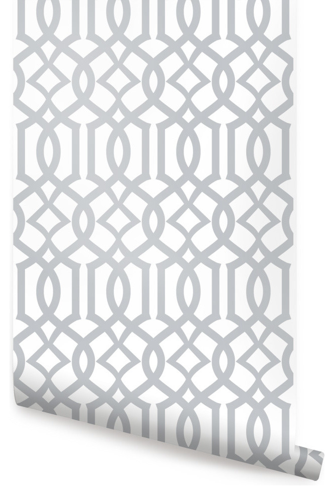 Modern Trellis Wallpaper, Peel and Stick Transitional Wallpaper
