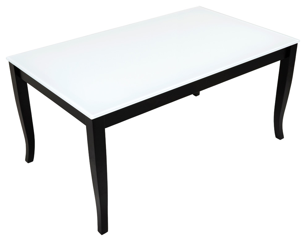 Finezja Glass Top Coffee Table, White Top Coffee Table Black Legs