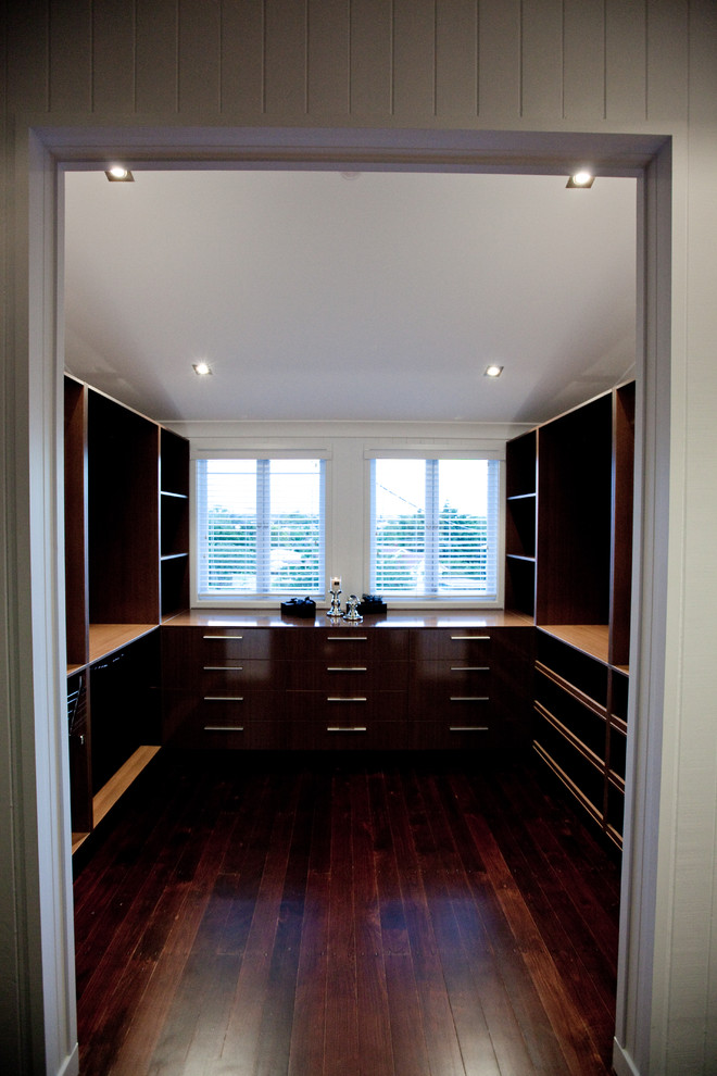Photo of a contemporary storage and wardrobe in Brisbane.