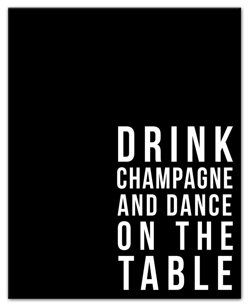 Drink Champagne And Dance Canvas Wall Art 16 X20 Contemporary