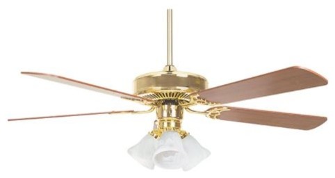 52 Heritage Fan 2 Polished Brass Traditional Ceiling Fans By Light And Mirror Co Houzz - Polished Brass Ceiling Fan Light