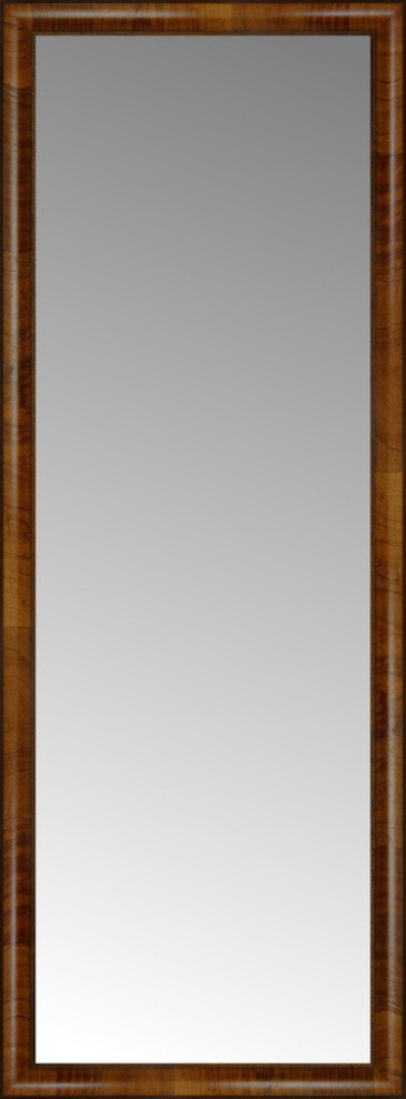 24"x64" Custom Framed Mirror, Light Brown