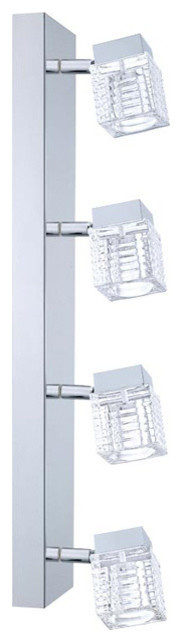 Eglo Quarto Chrome Four-Light 4'' Wide LED Semi-Flush Mount Light
