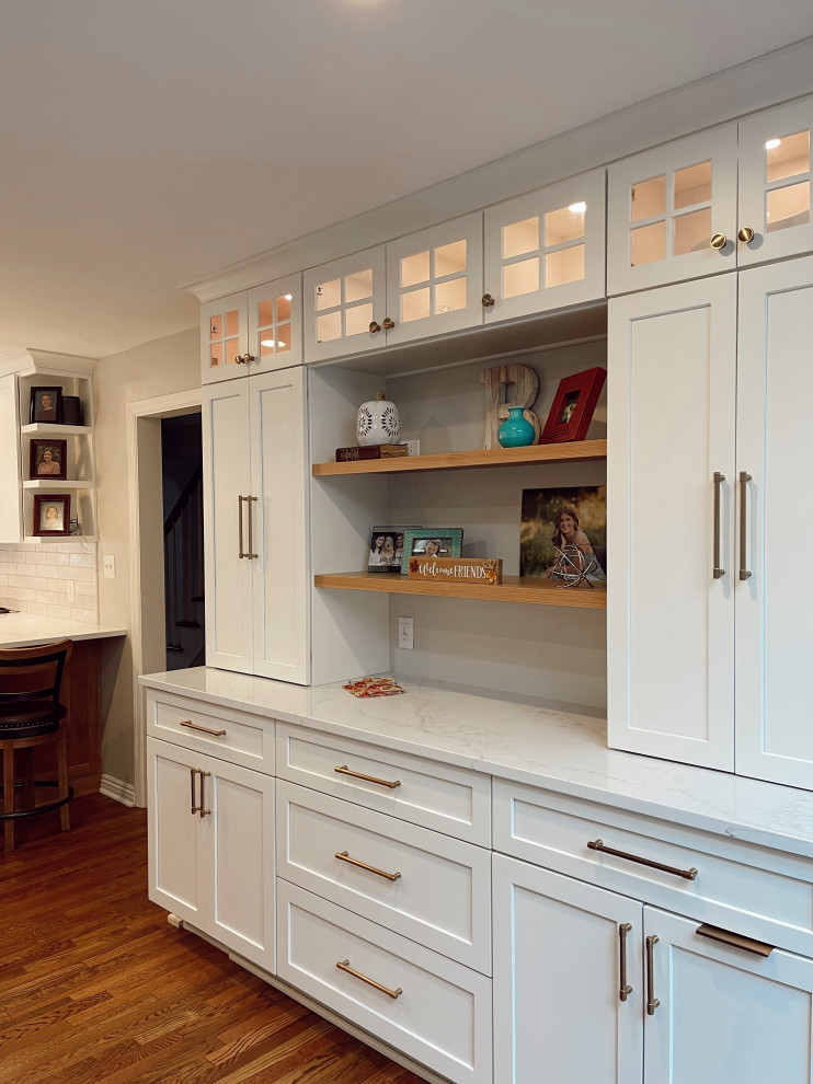 Kitchen - large kitchen idea with white cabinets