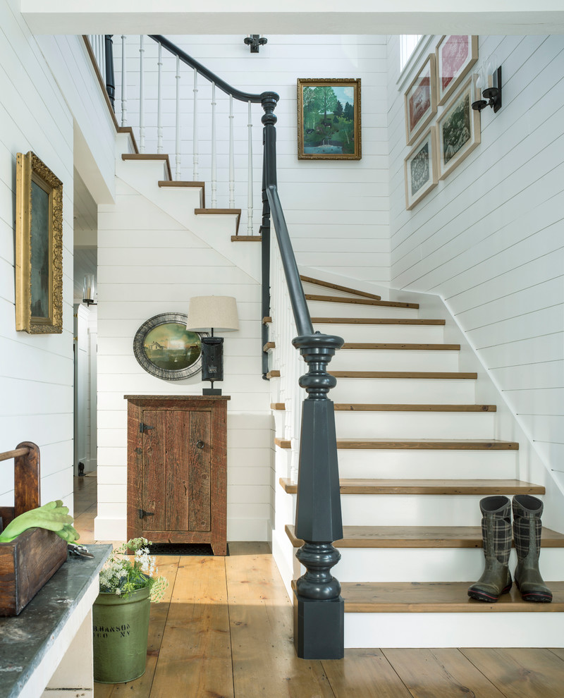 White Bay Farmhouse Staircase Burlington by Birdseye Building