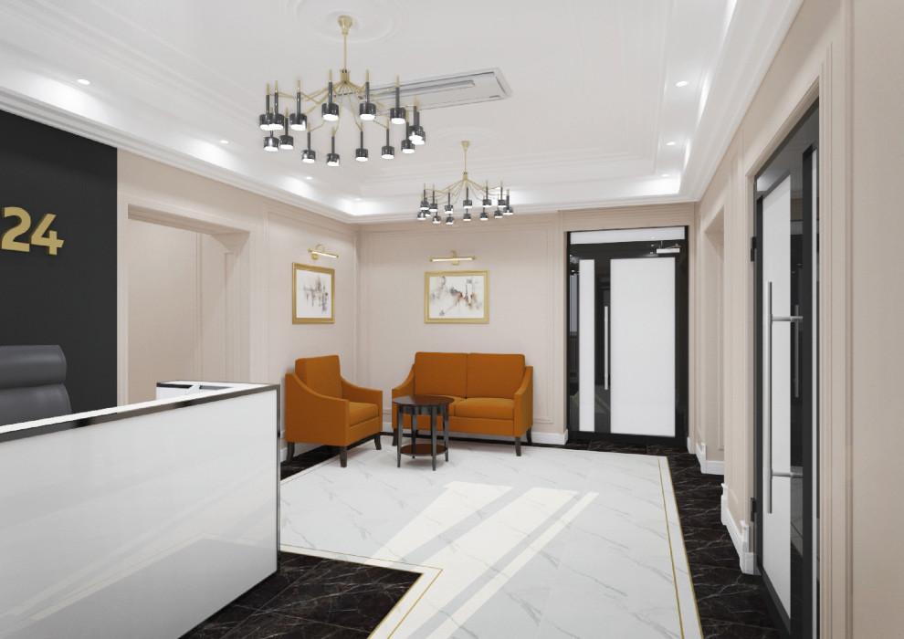 Проект офиса банка «ВТБ» для премиального сегмента обслуживания.