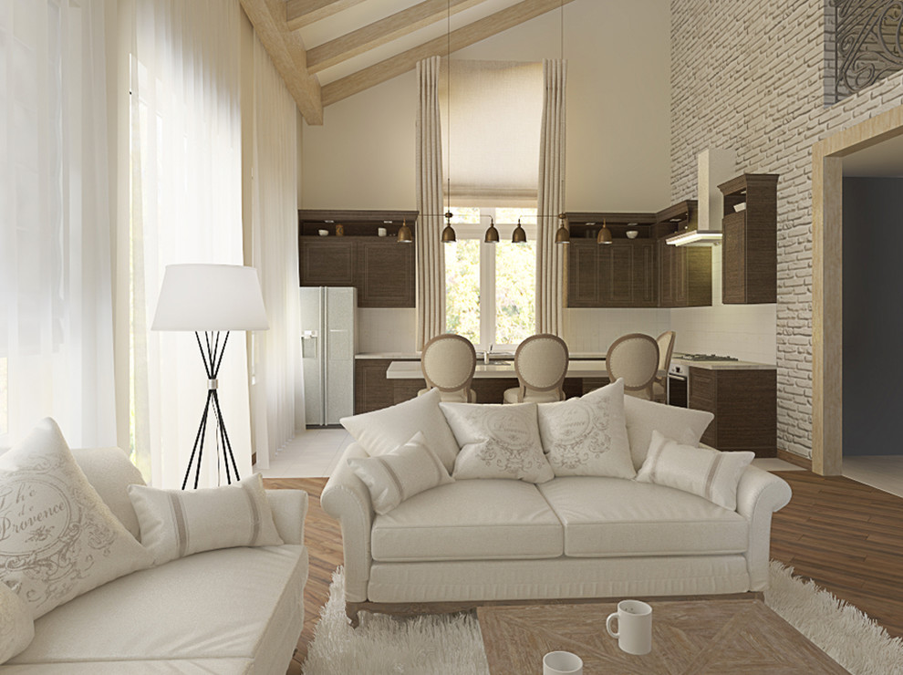 Дизайн гостиной-студии в частном доме