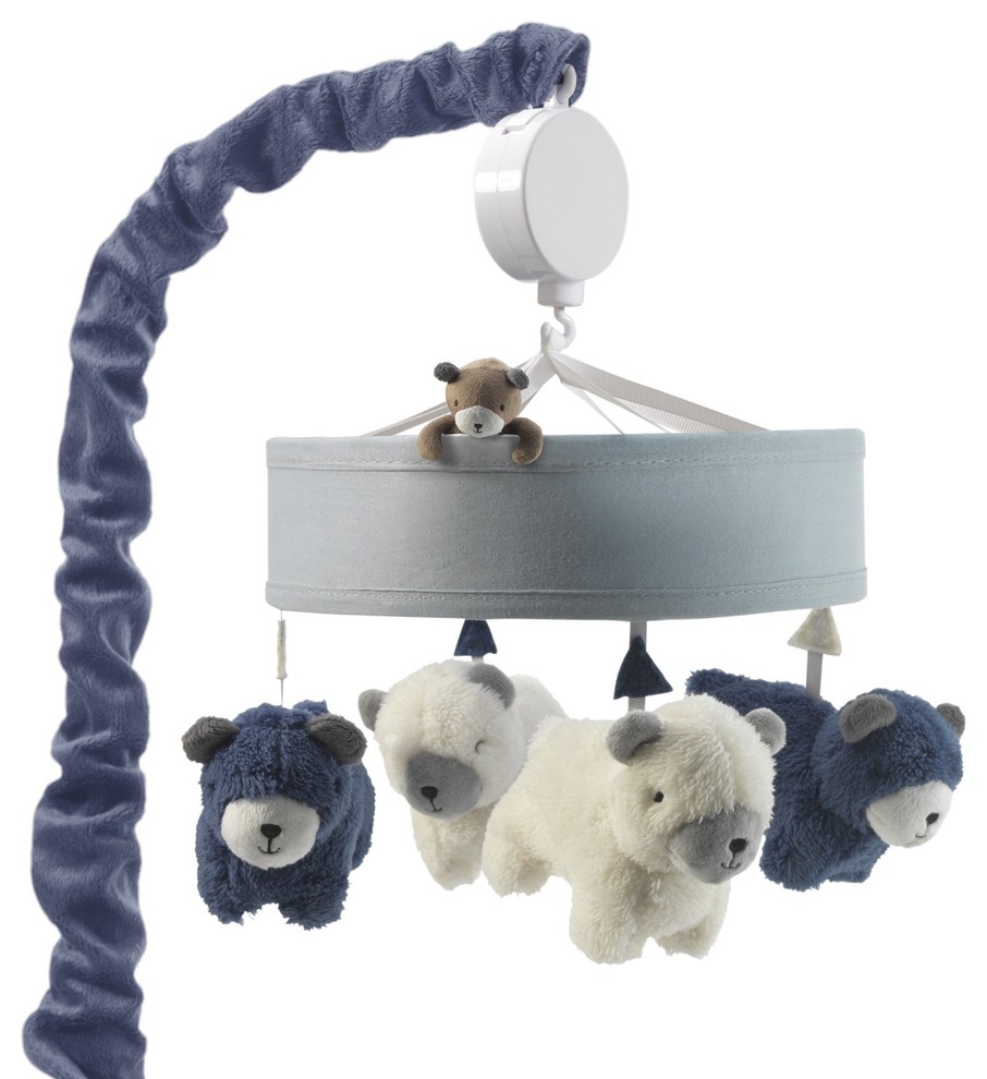 Lambs Ivy Signature Montana Musical Baby Crib Mobile Blue