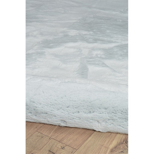 Linon Maven Faux Rabbit 8' x 10' Area Rug in Pastel Blue, 8' x 10