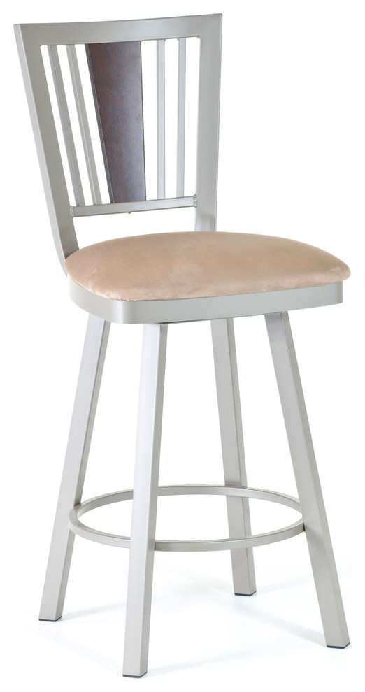 Amisco Madison Swivel Stool with Wood Backrest 41406, 26