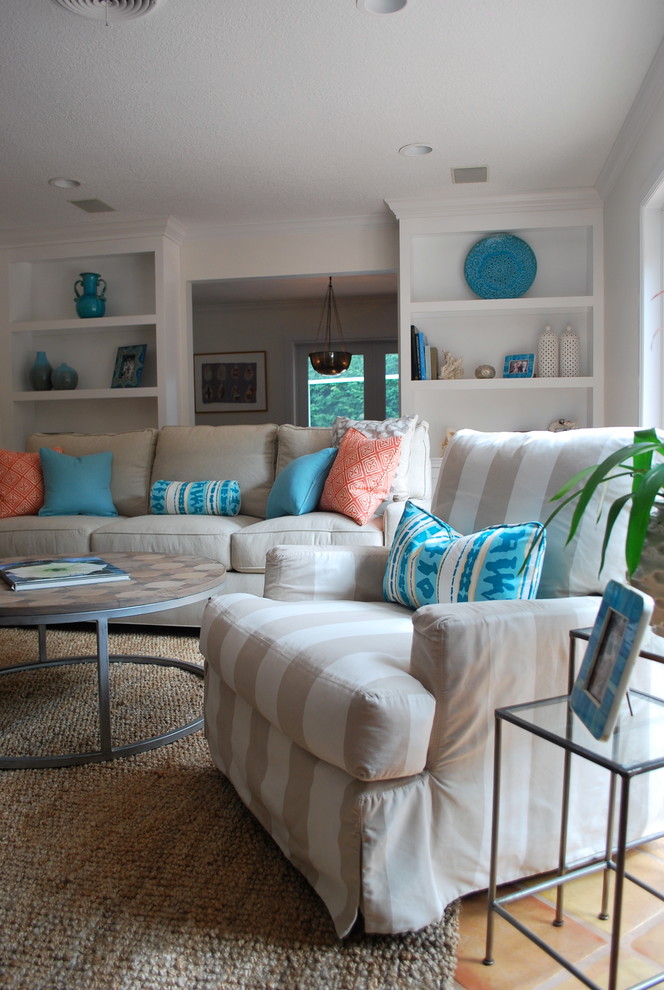 Inspiration for a transitional living room in Miami.