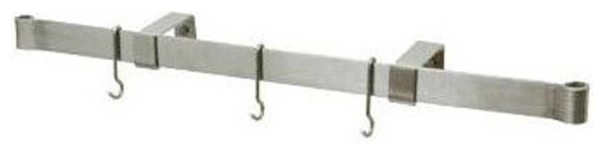 48" Rolled End Bar Pot Rack, Stainless Steel