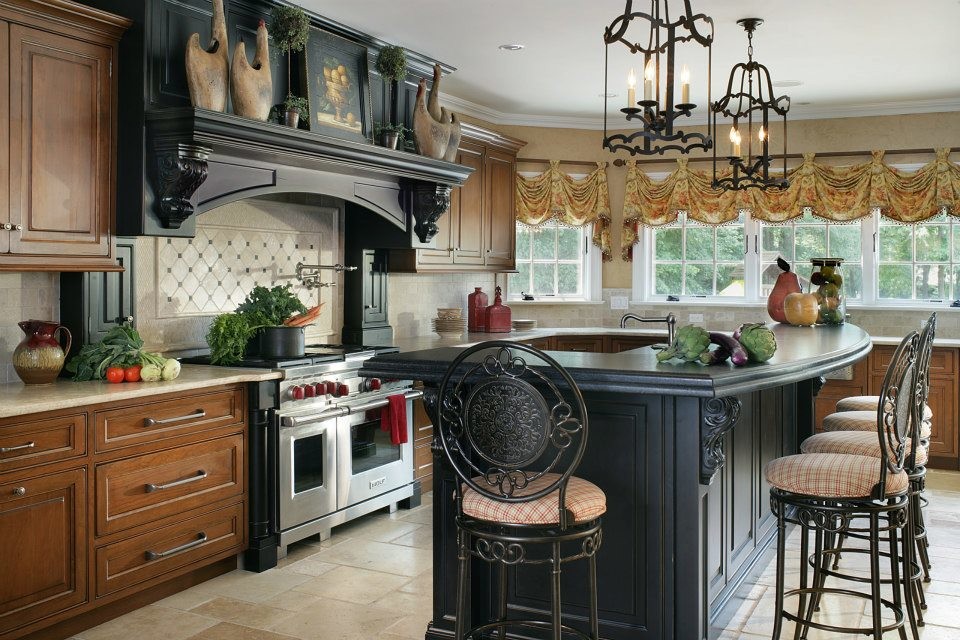 Photo of a traditional kitchen in New York with beaded inset cabinets, limestone benchtops and limestone floors.