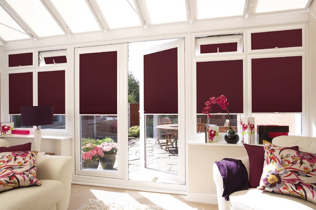 Purple Pleated Perfect Fit Window Blinds Modern