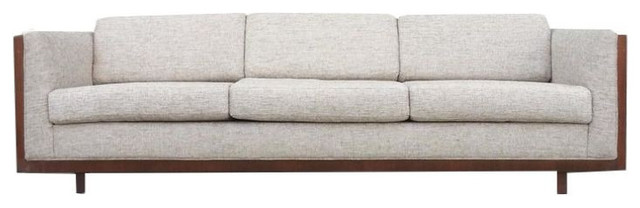 Mid Century Wood Encased Floating Sofa 4 500 Est Retail 2 750 Mid Century Wood Encased Floating Sofa 4 500 Est Retail 2 750 On Chairish