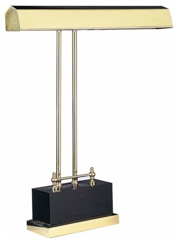 Digital Piano Lamp 14" Polished Brass with Black Accents