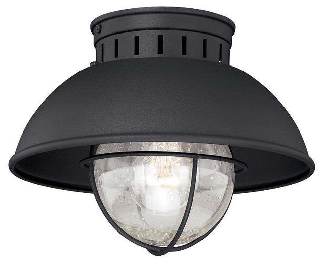 Harwich 1 Light Outdoor Ceiling In Textured Black