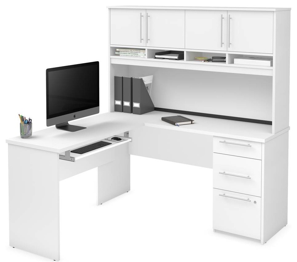 L-Shaped Desk in White