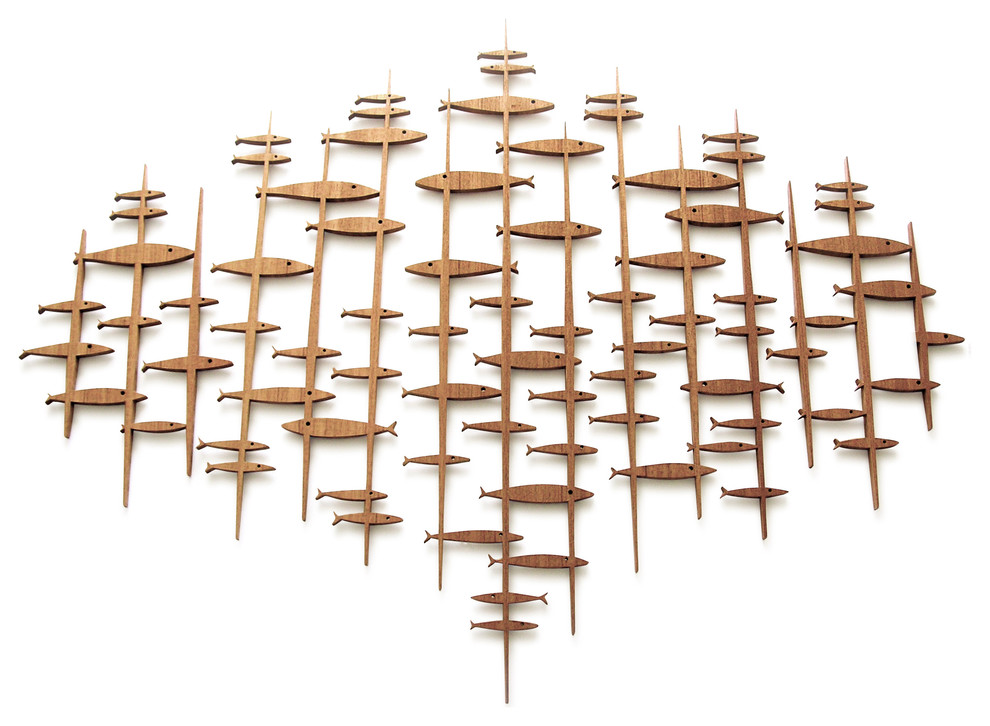 Large Mid Century Modern Fish Sculpture Midcentury Wall Accents