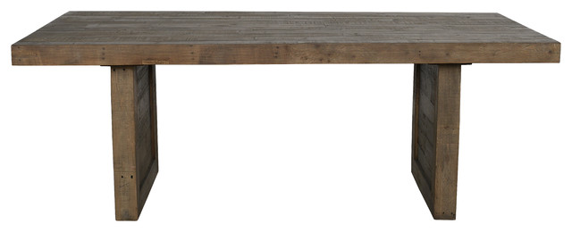 Norman Reclaimed Pine 82" Distressed Dining Table by Kosas Home, Rustic Brown