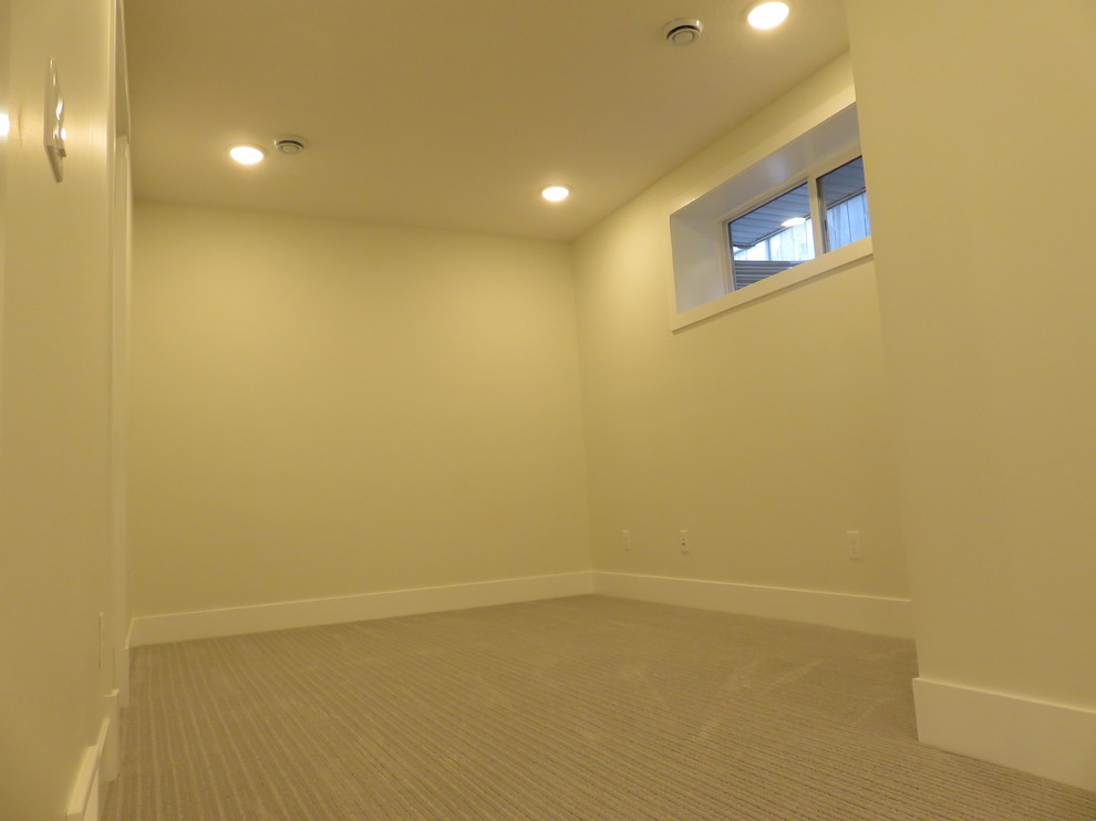 Small transitional home design photo in Calgary
