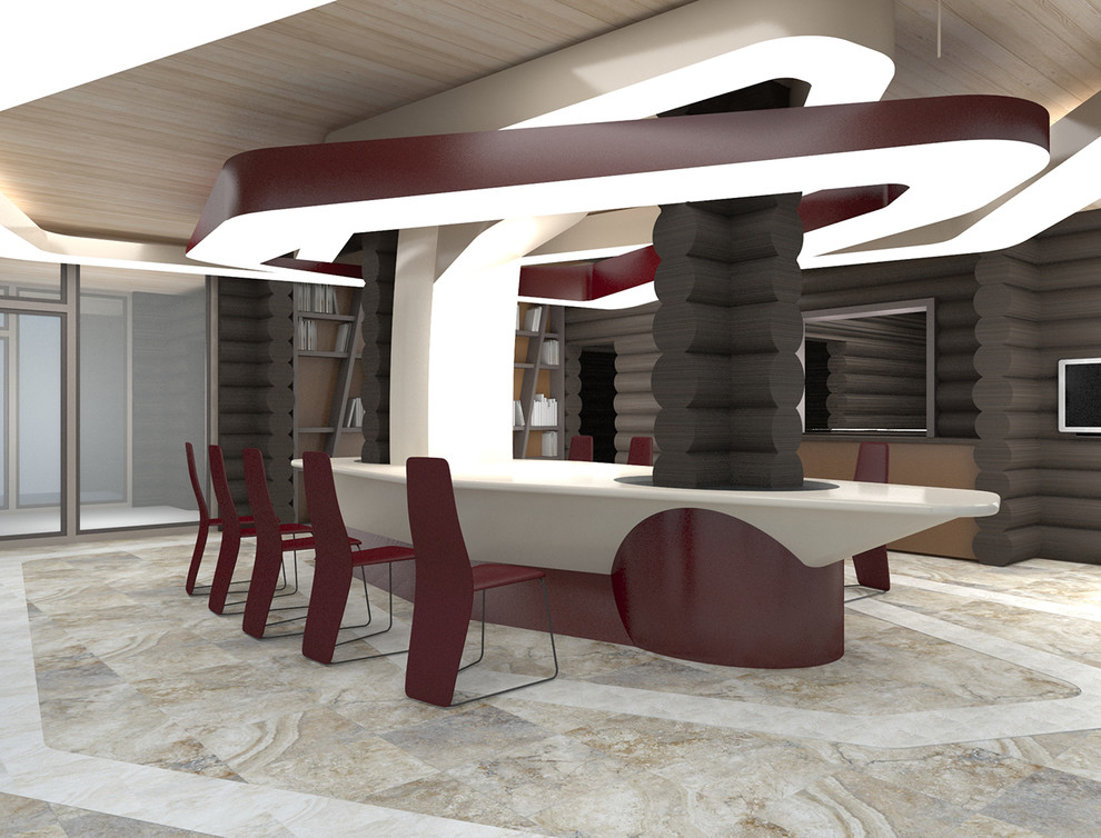 Пространственный интерьерный элемент - гостевой стол и светильник